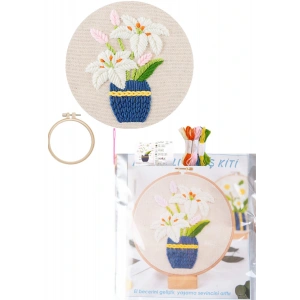 Nakış Kitleri Kasnaklı 13.5 X 18.8 cm Zambak