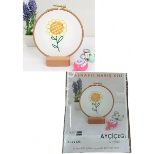 Nakış Kitleri Kasnaklı 8.6 X 6 cm Ayçiçeği