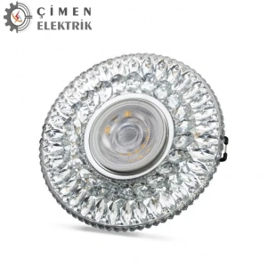 NOAS YL65 1777  Athena Led Çerçeveli 4000K Kristal Cam Spot Kasa - Priz ve Anahtar İçin Uyumlu Çerçeve