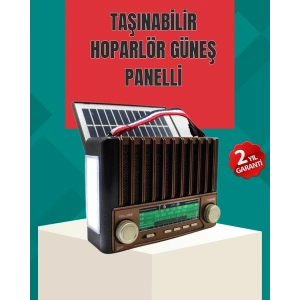 Nostaljik Tasarımlı Solar Şarjlı Radyo AM FM SW ve Bluetooth