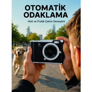 Otomatik Odaklamalı 4K Dijital Kamera 2.4 İnç HD Ekran