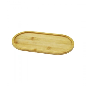 Oval Ahşap Bambu Yağdanlık Altlık 12x23cm Bx40