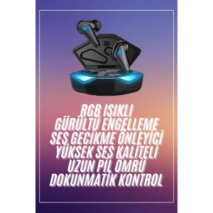 Oyuncu Kulaklığı Mikrofonlu Kablosuz  Kulaklık Powerban Yüksek Ses Kaliteli