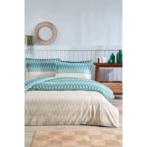 Özdilek Çift Kişilik Ranforce Nevresim Takımı Flame Stitch Mavi