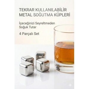 Paslanmaz Çelik Buz Küpü 4’lü Set