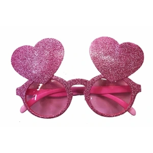 Pembe Renk Sim İşlenmiş Kalp Figürlü Yılbaşı Parti Gözlüğü (5047)