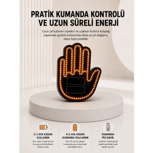 Pilli Led Işık Araç Camı İçin Uzaktan Kumandalı El Simgesi