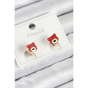 Pirinç Ayıcık Model Gold Renk Çocuk Küpe