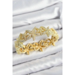 Pirinç Deniz Yıldızı Model Gold Renk Lastikli Kadın Bileklik