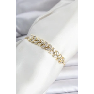 Pirinç Gold Renk Başak Model Su Yolu Kadın Bileklik