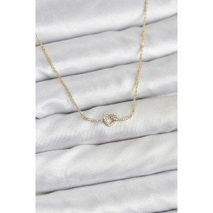 Pirinç Gold Renk Düğüm Kalp Model Kadın Kolye