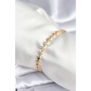 Pirinç Gold Renk Yıldız Model Kadın Bileklik