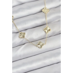 Pirinç Gold Renk Yonca Kadın Kolye