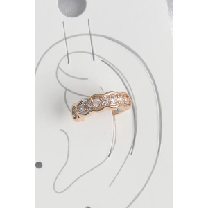 Pirinç Gold Renk Zirkon Taşlı Kadın Kıkırdak Küpe