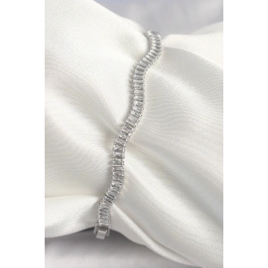 Pirinç Gümüş Renk Su Yolu Zirkon Taşlı Model Kadın Bileklik