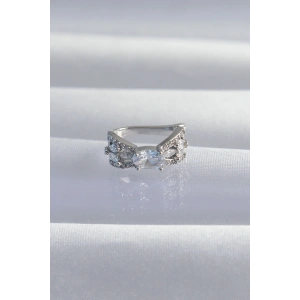 Pirinç Gümüş Renk Zirkon Taş Kaplama Earcuff Küpe