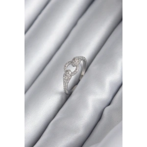 Pirinç Gümüş Renk Zirkon Taşlı Yılan Model Kadın Yüzük