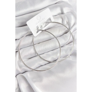 Pirinç Halka Model Gümüş Renk Kadın Küpe