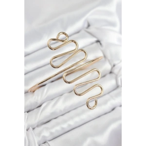 Pirinç Kıvrımlı Model Gold Renk Kadın Pazu Bileklik