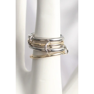 Pirinç Mix Renk 4Lü Model Kadın Yüzük