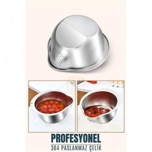 Pirinç Süzgeci Makarna Salata Süzgeci 304 Paslanmaz Çelik Mink Design