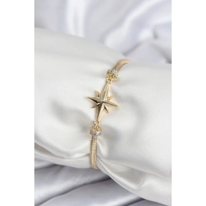 Pirinç VIP Seri Gold Renk Kutup Yıldızı Model Kadın Bileklik
