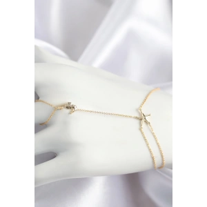 Pirinç Zirkon Taşlı Deniz Atı Ve Yıldız Model Gold Renk Şahmeran