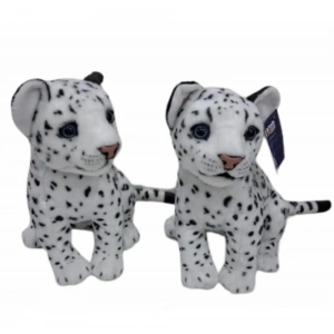 PL50135 25 CM OTURAN KÜÇÜK BEYAZ LEOPAR-HLY