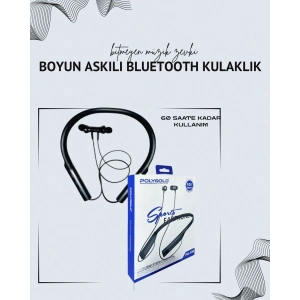Polygold PG-100 Boyun Askılı Kablosuz Kulaklık – 200 Saat Bekleme Süresi, Stereo Ses, Mikrofonlu