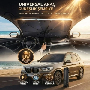 Premium Katlanabilir Araç Ön Cam Güneşliği – Şemsiye Tipi Oto Güneşlik, UV Korumalı Isı Yalıtımlı Ön Cam Gölgelik (5047)