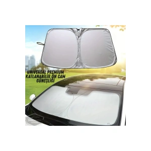 Premium Katlanır Oto Ön Arka Cam Güneşliği Metalize Isı Yalıtımlı Çantalı 150x70cm