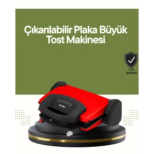 Profesyonel 2000W Tost Makinesi – Ayarlanabilir Termostat ve Çıkarılabilir Plaka