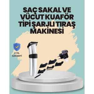 Profesyonel Erkek Tıraş Makinesi – Kablosuz, Paslanmaz lı ve Tam Aksesuar