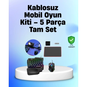 Profesyonel Mobil Oyuncular İçin RGB Klavyeli 5 Parça Oyun Kiti