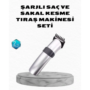 Profesyonel Şarjlı Saç ve Sakal Kesme Makinesi – Paslanmaz Çelik lı, Ergonomik ve Sessiz Motorlu