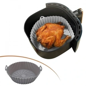 Renkli Isıya Dayanıklı Yıkanılabilir Silikon Fırın Ve Airfryer Yuvarlak Pişirme Matı 20 Cm (5047)