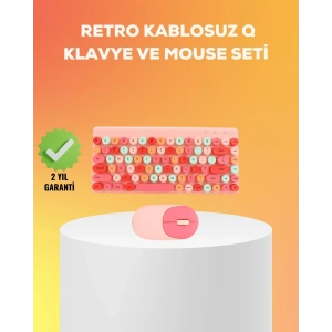 Renkli Retro Tuş Takımlı Klavye – 3 Cihaz Bağlantısı, Medya Kısayol Tuşları