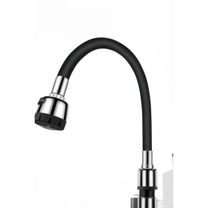 Renkli Silikonlu Oynar Başlıklı 2 Fonksiyonlu Spiral Musluk Başlığı - Siyah (5047)