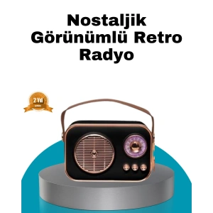 Retro Tarz Kablosuz Radyo – Bluetooth, USB ve TF Kart Girişli