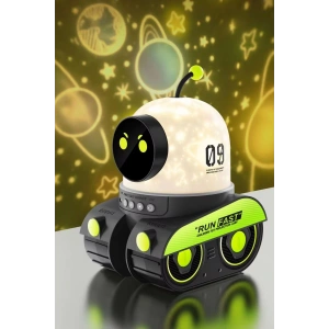 Robot Projeksiyon Gece Lambası Hoparlörlü Şarjlı Yıldızlı Gökyüzü Temalı LED Projeksiyon Lambası