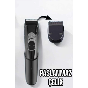 Saç Sakal Vücut Şarjlı Kablosuz Tıraş Makinesi Profesyonel Paslanmaz Çelik