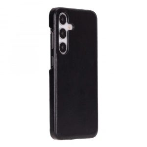 Samsung Galaxy S25 Plus Uyumlu, Hakiki Deri, El Yapımı Arka Kapak, Kömür Siyah