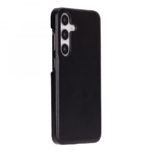 Samsung Galaxy S25 Uyumlu, Hakiki Deri, El Yapımı Arka Kapak, Kömür Siyah