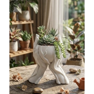 Sanatsal El Figürlü 3D Baskı Dekoratif Saksı Vazo Ev Ofis Dekoru