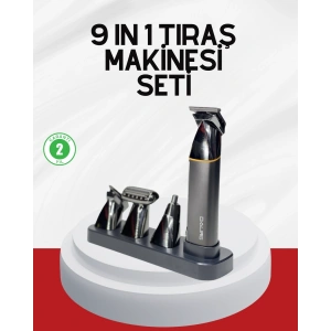 Şarjlı 9’u 1 Arada Çok Amaçlı Erkek Bakım Seti Yıkanabilir Başlıklar