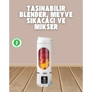 Şarjlı Blender – 12 lı, 450 ml Kapasiteli, Taşınabilir Tip-C Mikser