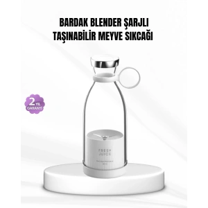 Şarjlı Portatif Blender – Gıda Sınıfı Malzeme, 10 Kullanımlık Pil, Mini Boy ve Hafif Tasarım