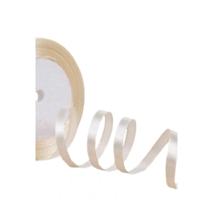 Saten Kurdele 1 cm 10 Metre Bej