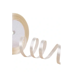 Saten Kurdele 3 mm Krem 10 Metre