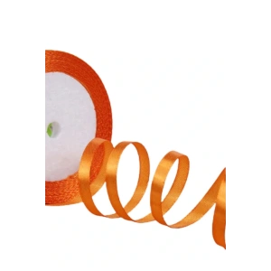 Saten Kurdele 6 mm Orange 2 Metre